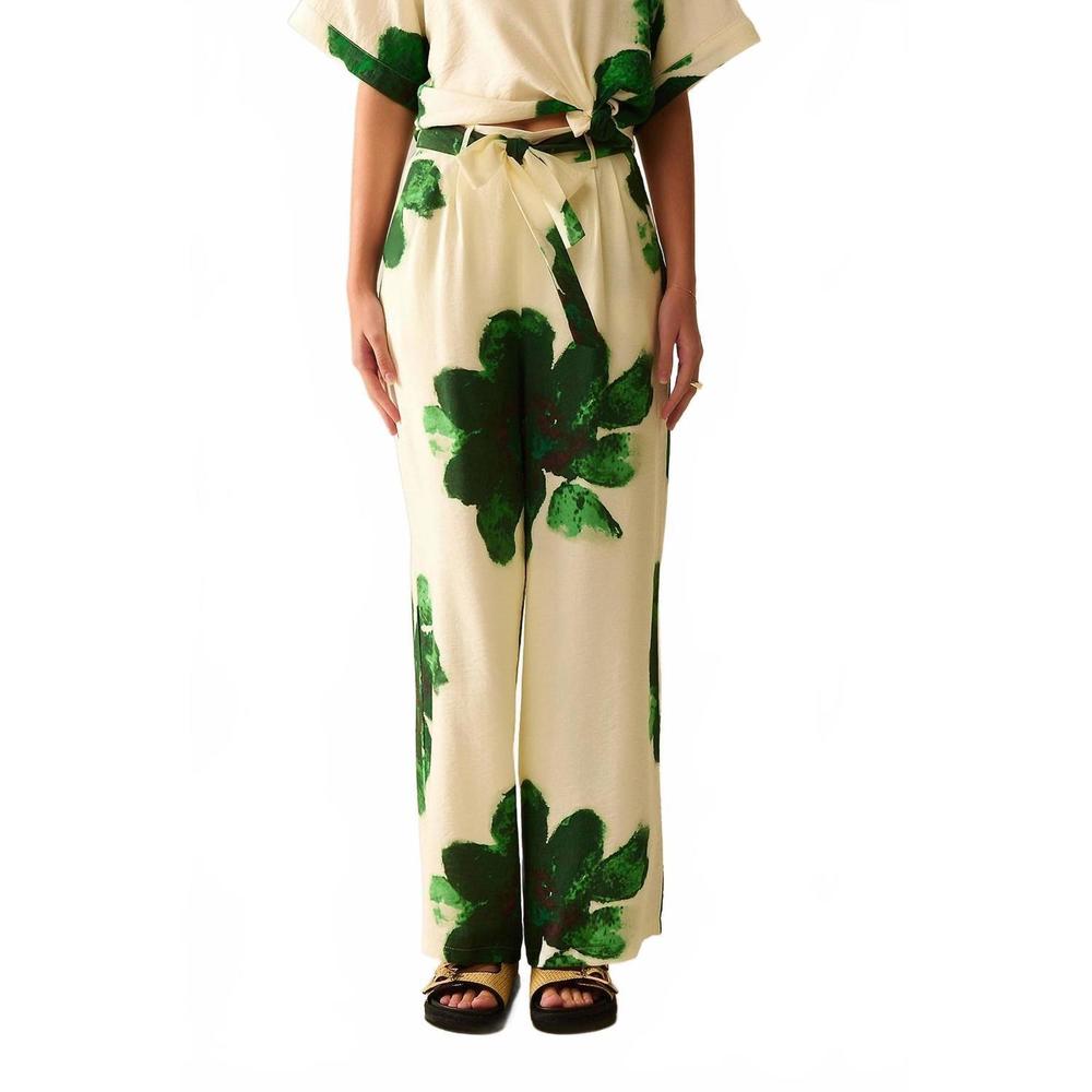 NEW Q2 tropical bloom palazzo pants in green